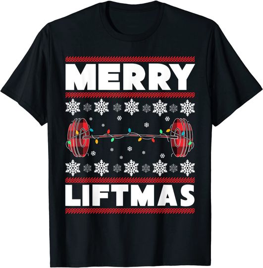 Discover Merry Liftmas Funny Christmas Gym Workout Fitness Gift T-Shirt