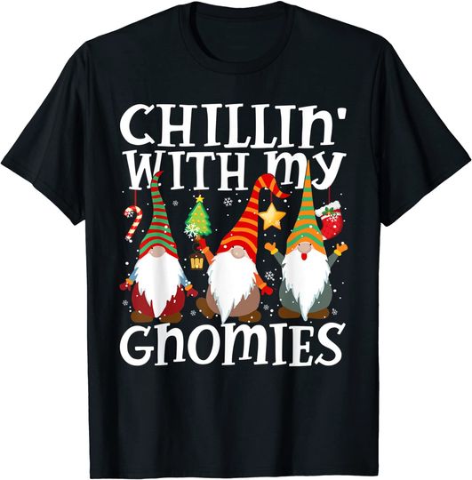 Discover Christmas Chillin With My Gnomies Funny Holiday Gifts T-Shirt