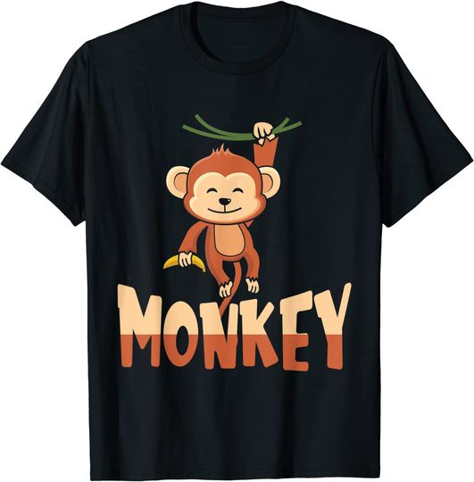 Discover Zoo Animal Toddlers Kids Gift Cute Monkey T-Shirt