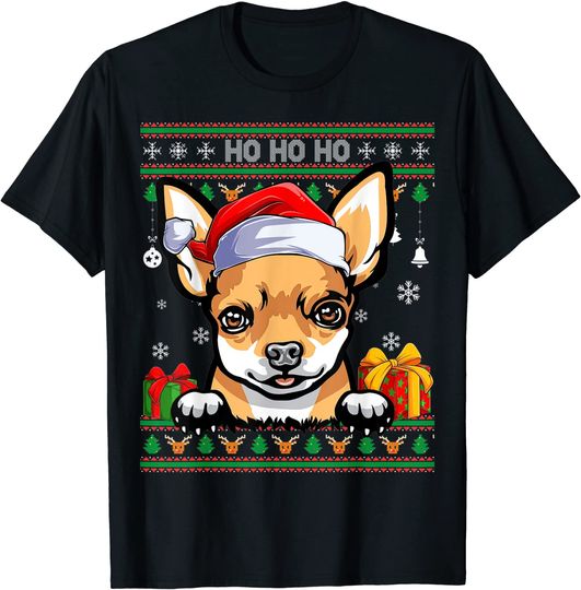 Discover Santa Chihuahua Dog Ugly Sweater Christmas Pajama Dog Lover T-Shirt