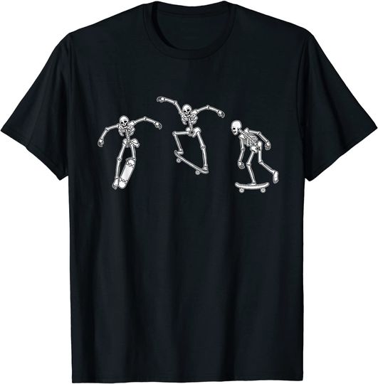 Discover Skeleton Skateboarding T-shirt Skater Halloween