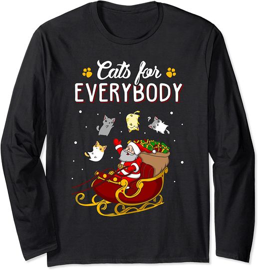 Discover Cats For Everybody Cat Christmas Ugly Christmas Long Sleeve T-Shirt