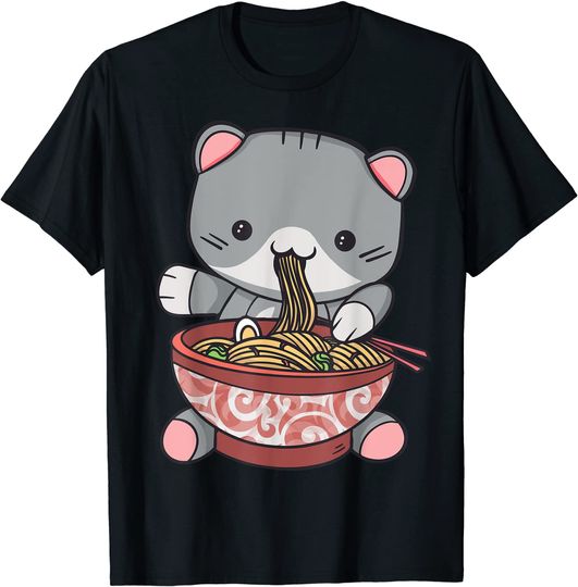 Discover Ramen Cat Kawaii Anime Japanese Lover  T-Shirt