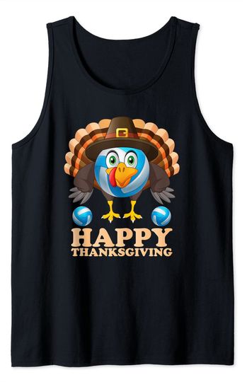 Discover Happy Thanksgiving Turkey Water Polo Ball Volleyball Tank Top