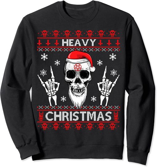 Discover Saitan Sweatshirts Heavy Christmas Devil Horns Skull