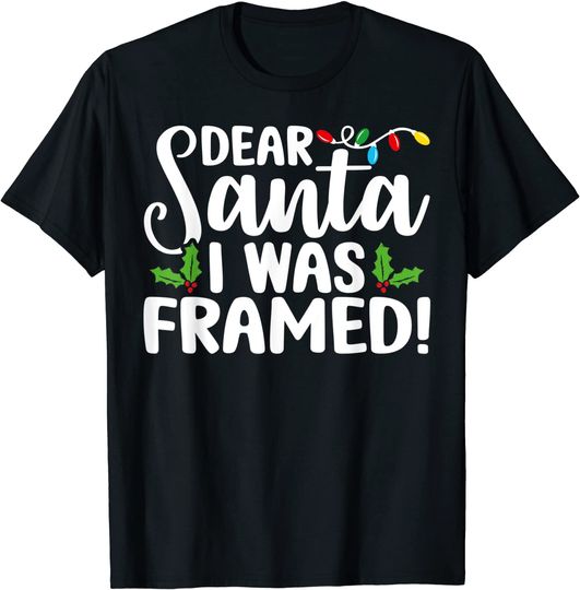 Discover Dear Santa I Was Framed Funny Christmas Stocking Stuffer T-Shirt