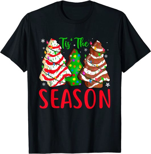 Discover Little Tis' The Season Christmas Tree Cakes Debbie Becky Jen T-Shirt