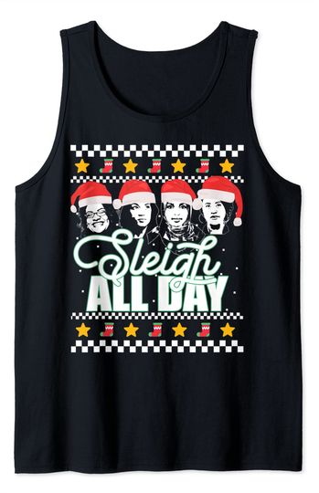Discover SLEIGH ALL DAY The Squad Ugly Christmas Meme Gift Tank Top