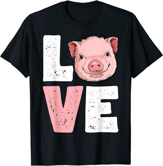 Discover I Love Pigs Funny Pig Lover Farmer Women Farm Animal Vintage T-Shirt