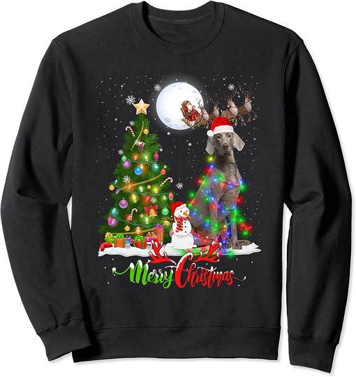 Discover Weimaraner Dog Merry Christmas Dog Lover Sweatshirt