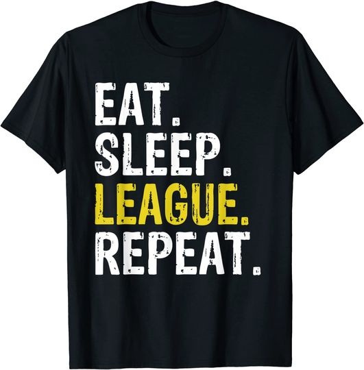 Discover Eat Sleep League Repeat Sports Game Gaming  T-Shirt