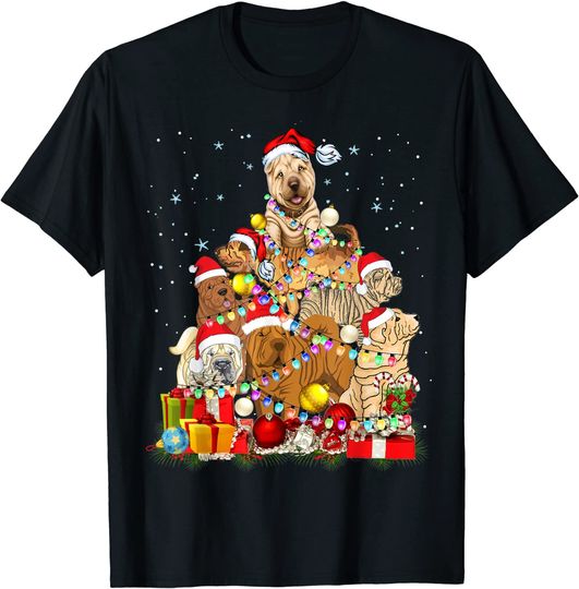 Discover Funny Shar-Pei Dog Christmas Tree Cute Xmas T-Shirt