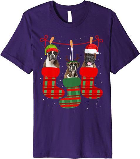 Discover Dog Boxer Christmas Socks Funny Xmas Pajama Pet Puppy Premium T-Shirt