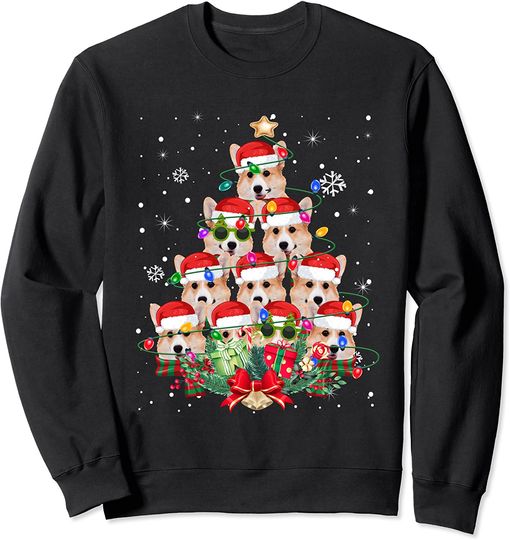 Discover Funny Pembroke Welsh Corgi Dog Christmas Tree Xmas Pajamas Sweatshirt