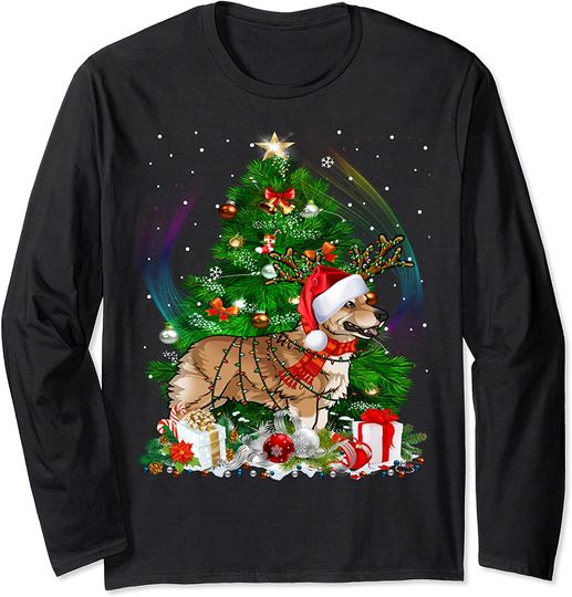Discover Pembroke Welsh Corgi Christmas Tree Light Pajama Dog Xmas Long Sleeve