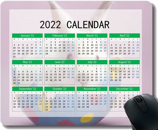 2022 Ano Calendario Mouse Pad Tapete De Rato Coelho Orelhudo