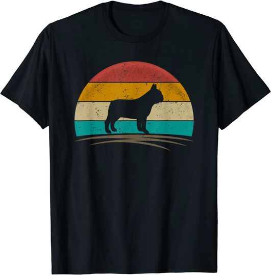 T-shirt para Homem e Mulher Estilo Retrô Buldogue
