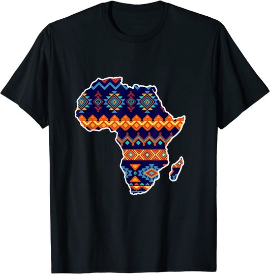 T-Shirt Camiseta Manga Curta Mapa de África Orgulloso