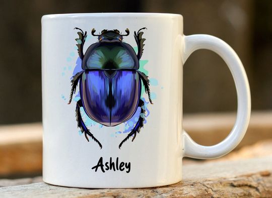 Besouro Preto Customize Seu Nome Caneca De Cerâmica Clássica