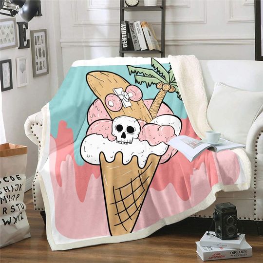 Manta de Terror Decoração com Gelado e Crânio
