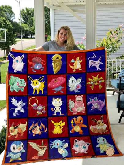 Manta De Anime Japonesa Evolution Of Eevee Anime Manga Quilt Blanket