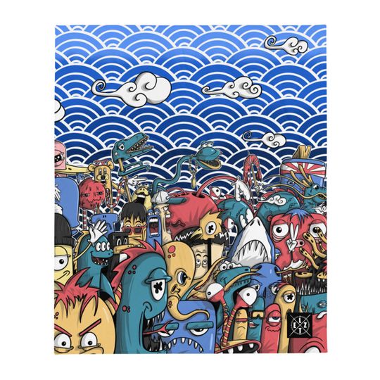 Manta de Anime Japonesa Monster Characters