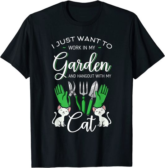 Eu Só Quero Jardinar E Sair ComigoT-Shirt Camiseta Manga Curta Tesoura De Poda