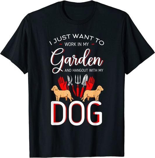 Eu Só Quero Trabalhar No Jardim  T-Shirt Camiseta Manga Curta Tesoura De Poda