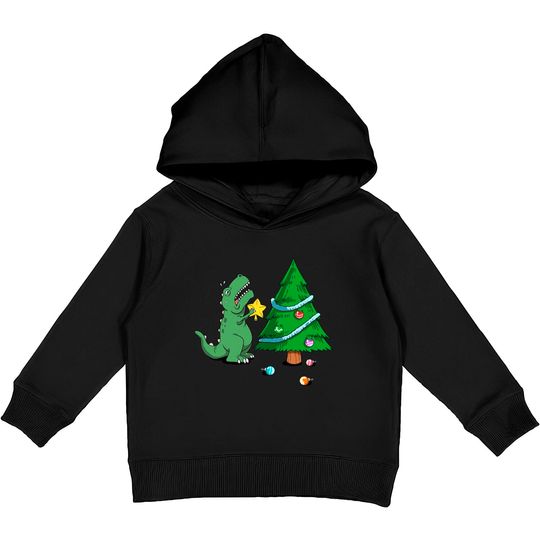 Discover Struggle Is Real Dinosaur Christmas Tree Star Kids Pullover Hoodie