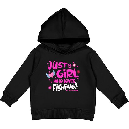 Discover Just A Girl Who Loves Fishing Kids Pullover Hoodie