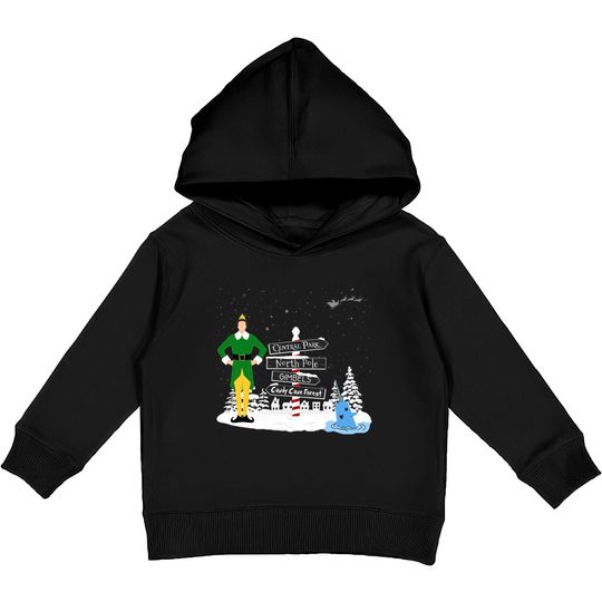 Discover Christmas Elf Towns Holiday Santa Buddy Snow Kids Pullover Hoodie