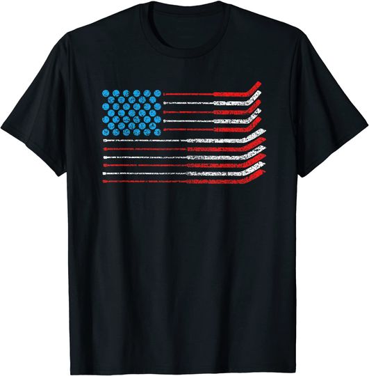 Discover American Flag - Patriotic 4th Of July Hockey T-Shirt