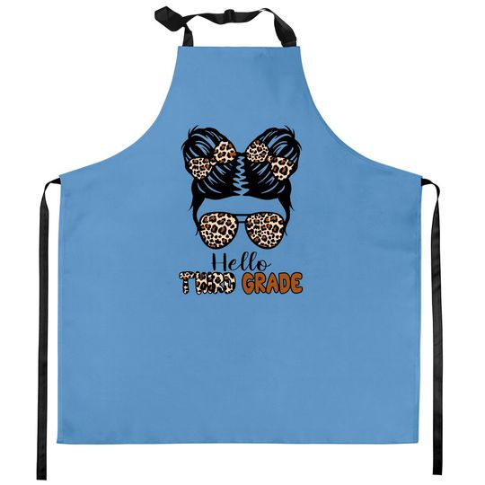 Discover Hello Third Grade Messy Bun Girls Kitchen Apron