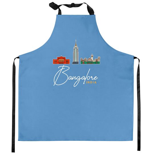 Discover Bangalore India City Skyline Map Travel Kitchen Apron