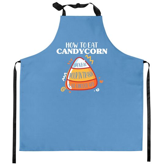 Discover How To Eat Candy Corn - Halloween - National Candy Corn Day Kitchen Apron