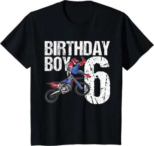 Discover Kids 6 Year Old Dirt Bike Birthday Party Motocross MX 6th Gift T-Shirt