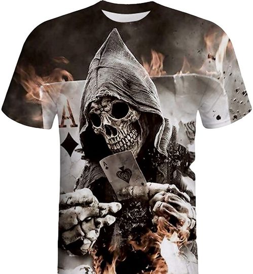 Discover Newest Sale Men Shirt Skull 3D Printed Short Sleeve T-Shirt Novelty Graphic Funny T Shirts Comfy Tee T-Shirt Tshirt