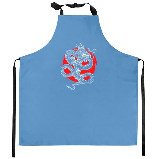 Discover Asian Dragon And Sun Symbol Oriental Chinese Art Kitchen Apron