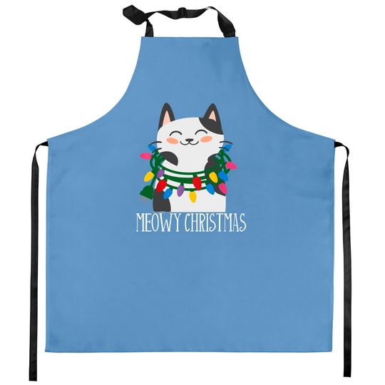 Discover Meowy Christmas Holiday Kitchen Apron