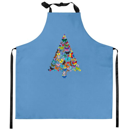 Discover Butterflies Christmas Tree Entomologist Xmas Kitchen Apron