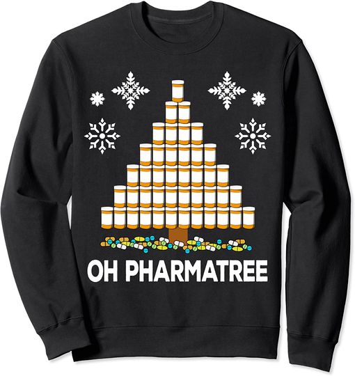 Discover Pharmacy Christmas Tree Medication Pharmacist Fun Gift Idea Sweatshirt