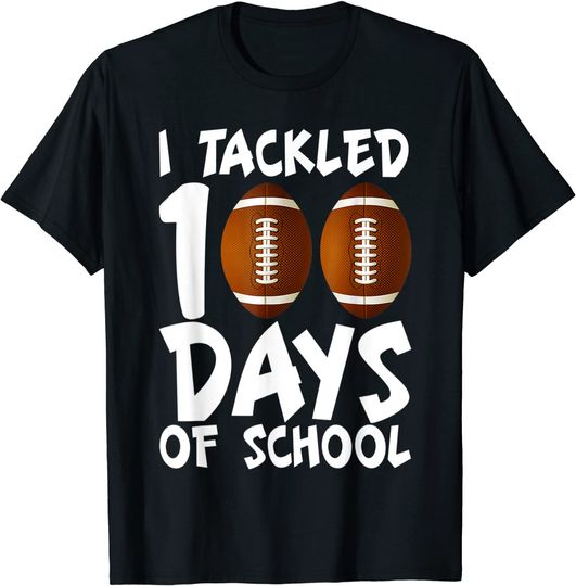 Discover I Tackled 100 Days Of School Football 100th Day Gifts Boys T-Shirt