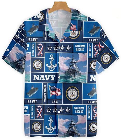 Discover Veteran Soldier Us Navy Welcome to Aboard Hawaiian Shirt