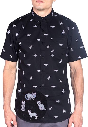 Discover Mens Short Sleeve Button Down Printed Shirts