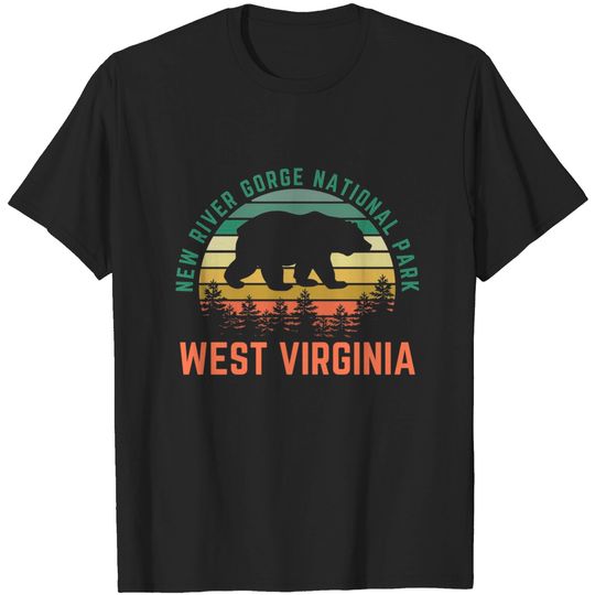 Discover New River Gorge National Park West Virginia Bear Nature T-Shirt