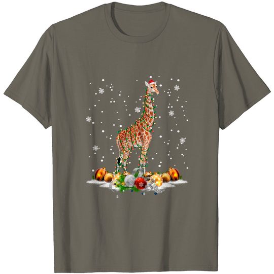 Discover Giraffe Tree Christmas T-Shirt