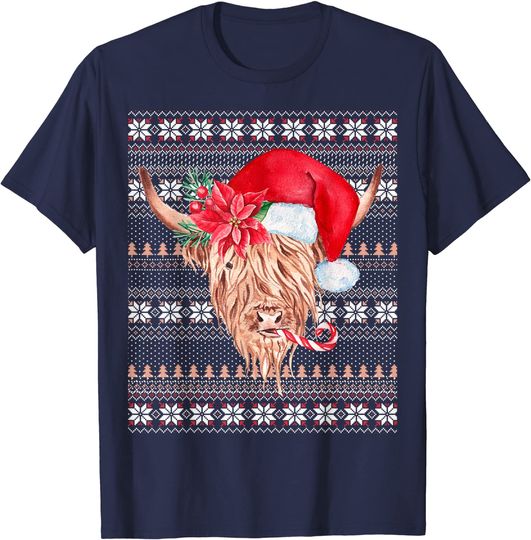Discover Farmhouse Christmas Stocking Stuffers Highland Christmas Cow T-Shirt