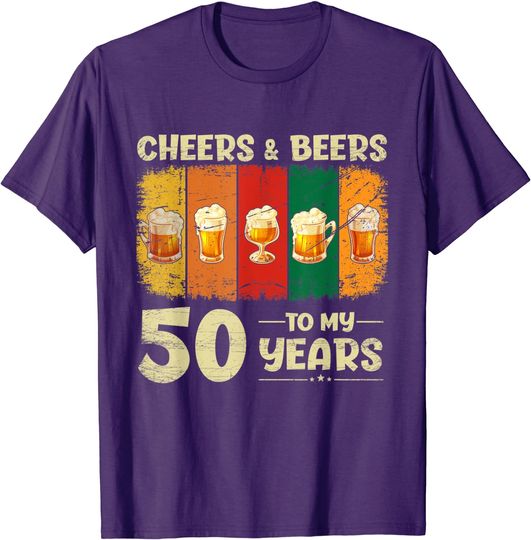 Discover 50th Birthday Shirt Funny Cheers And Beers To 50 Years Old T-Shirt