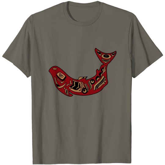 Discover Native American Indian Salmon Fish Totem Pacific Northwest T-Shirt