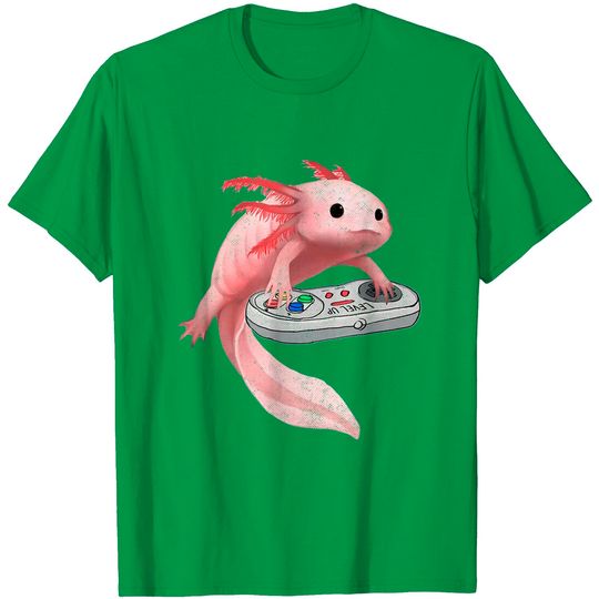 Discover Axolotl Fish Playing Video Game White T-Shirt